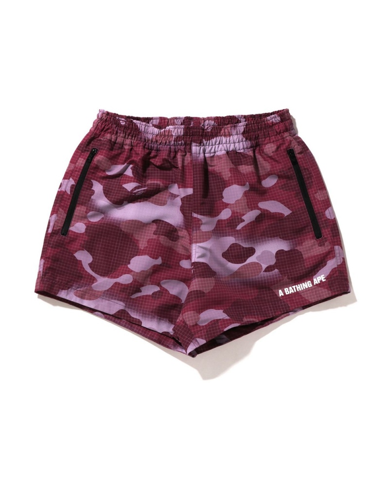 Short Bape Grid Mujer Rojos Oscuro | 641-ORITBM