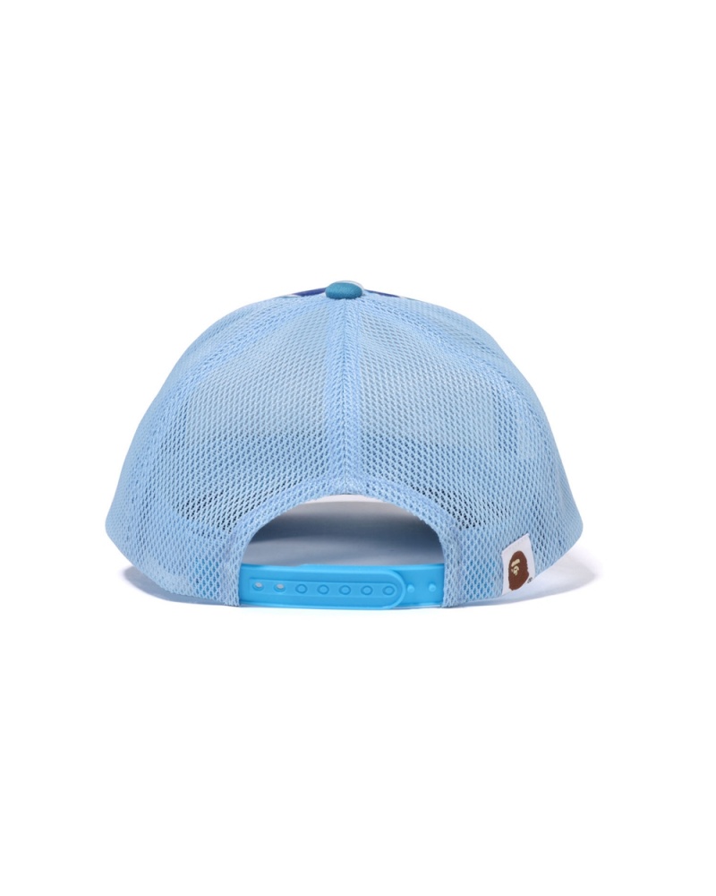 Sombreros Bape ABC Ape Face Mesh Hombre Azules Claro | 635-QKRMNV