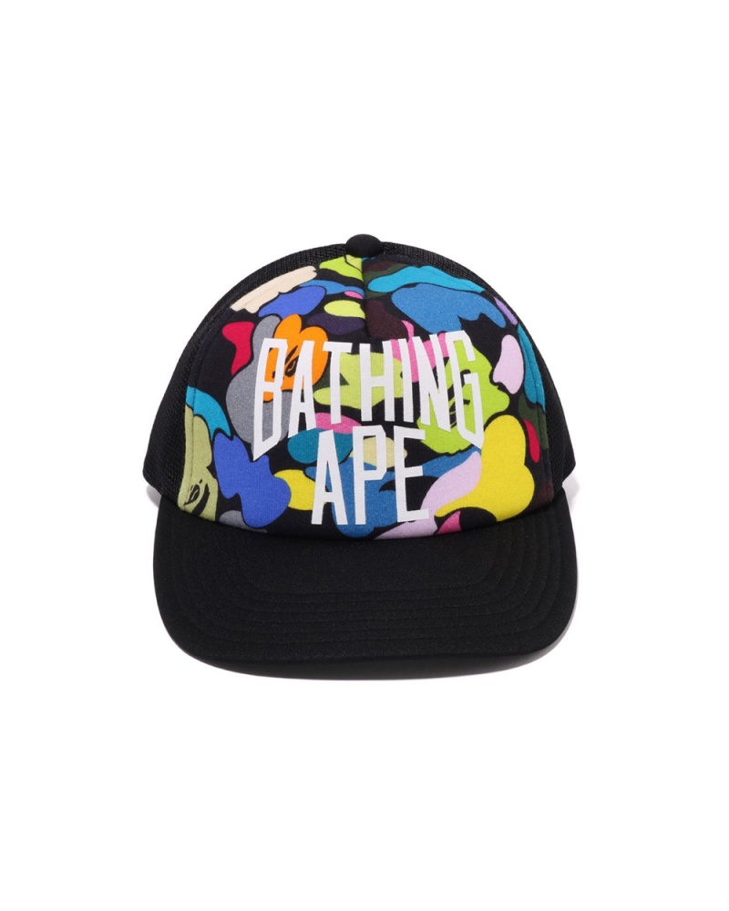 Sombreros Bape Multi Camo NYC Logo Mesh Hombre Negros | 576-SNMTJF