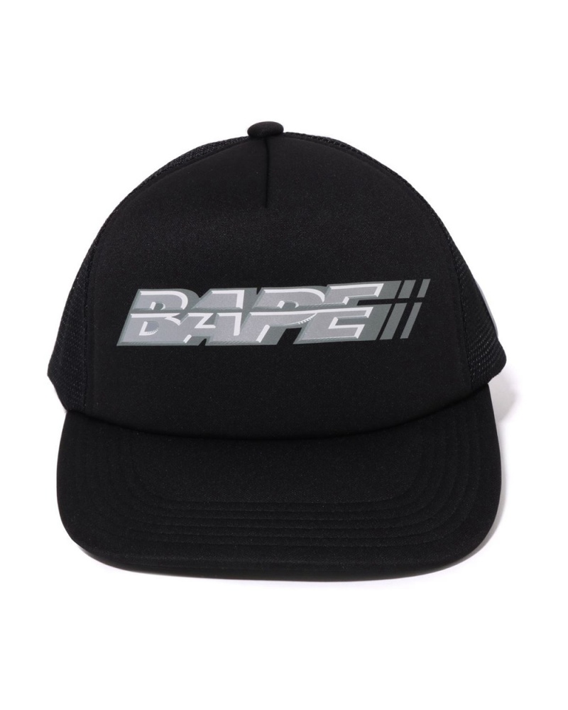 Sombreros Bape Racer Mesh Hombre Negros | 468-JZEIMQ