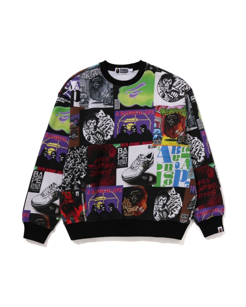 Sudadera Bape Album Monogram Crewneck Hombre Multicolor | 130-FVABHC