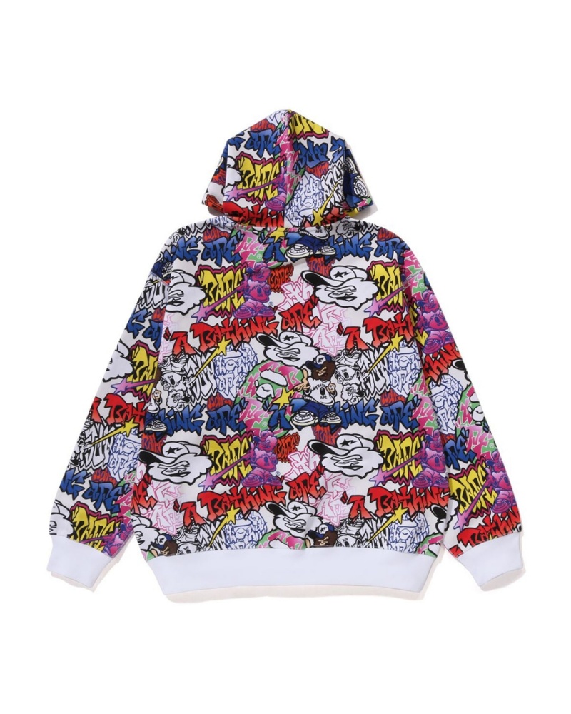 Sudadera Bape Graffiti Pattern Pullover Hoodie Hombre Multicolor | 104-YUARLI