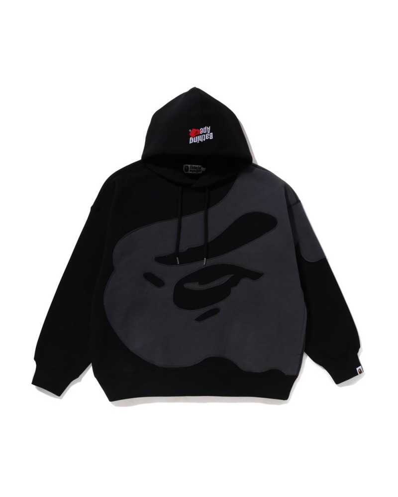 Sudadera Bape Head Patch Pullover Hoodie Hombre Negros | 120-JUXFRW