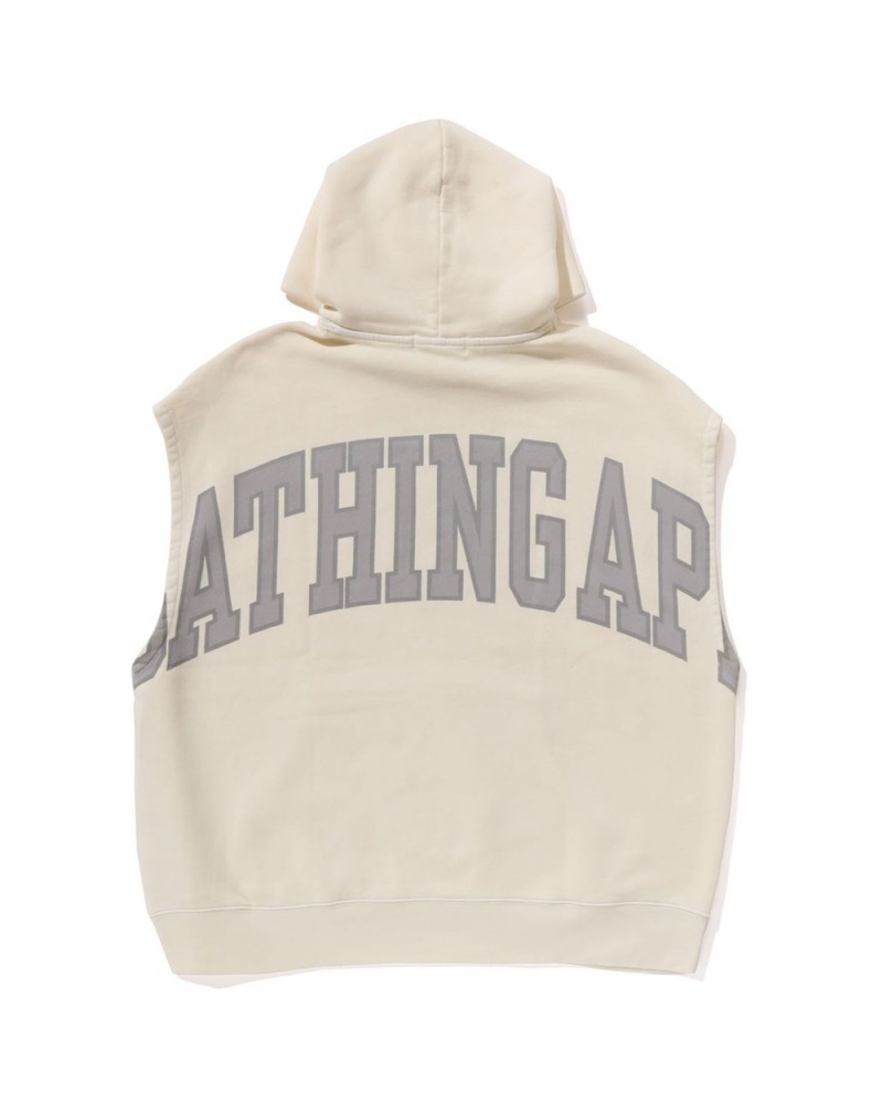 Sudadera Bape Sin Manga Pullover Hoodie Hombre Creme | 326-DWBVTS