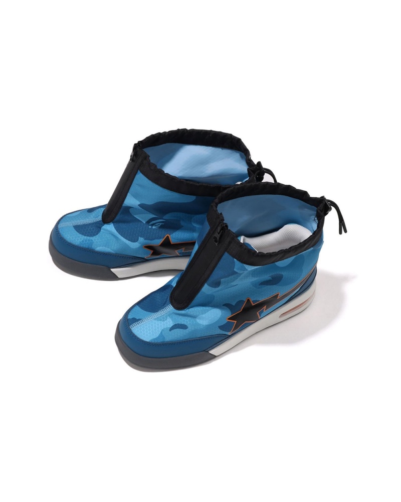 Tenis Bape Honeycomb Camo Zip Carretera STA M2 Hombre Azules | 752-NCXTWL