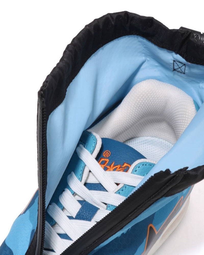 Tenis Bape Honeycomb Camo Zip Carretera STA M2 Hombre Azules | 752-NCXTWL