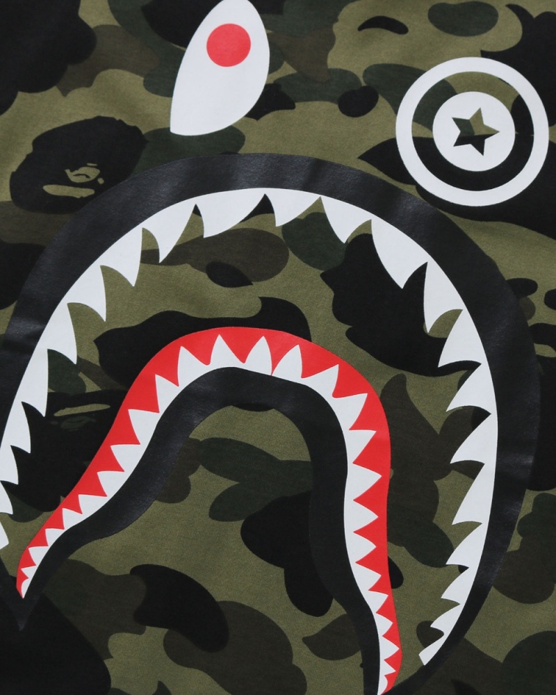 Tops Bape 1st Shark 3/4 Sleeve Niños Verdes | 085-TWXVLP