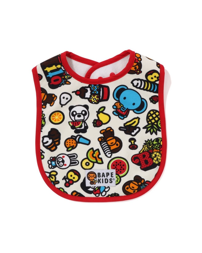 Tops Bape Babies Baby Milo Mixed Fruit Bib Niños Creme | 824-BSQJNC