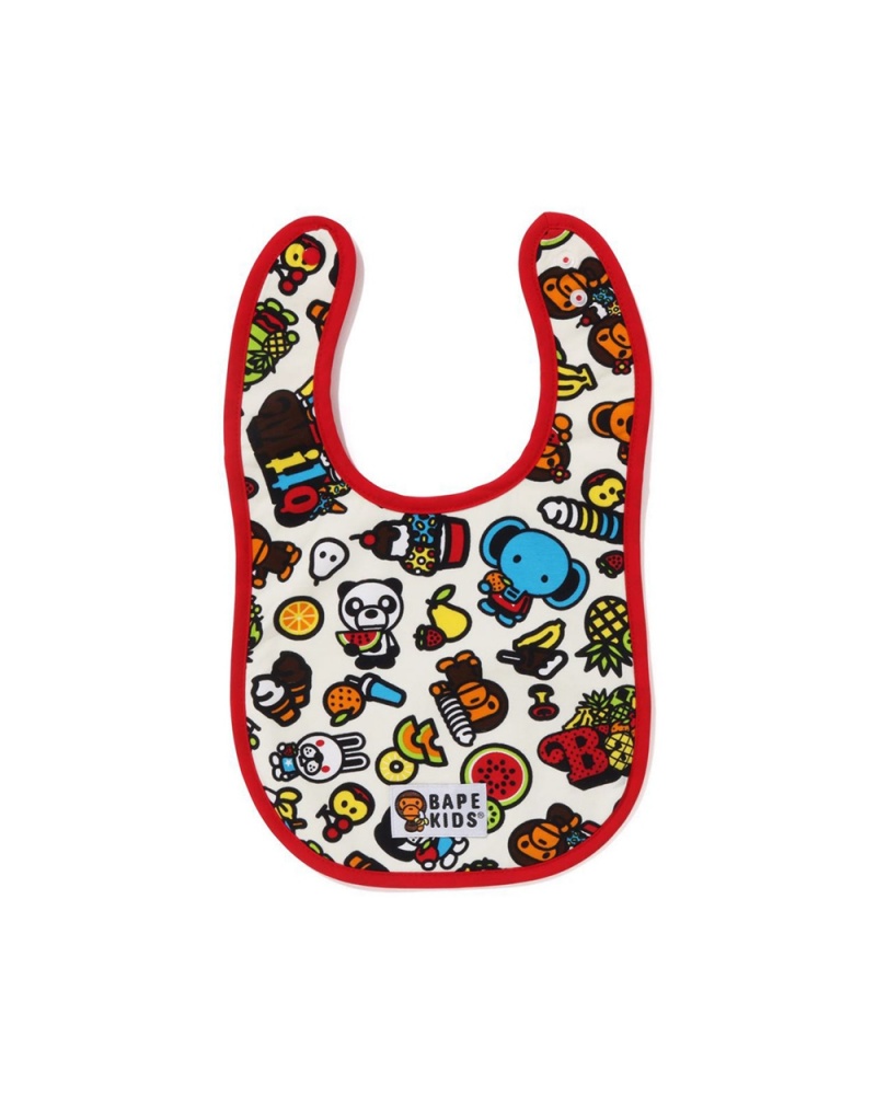 Tops Bape Babies Baby Milo Mixed Fruit Bib Niños Creme | 824-BSQJNC