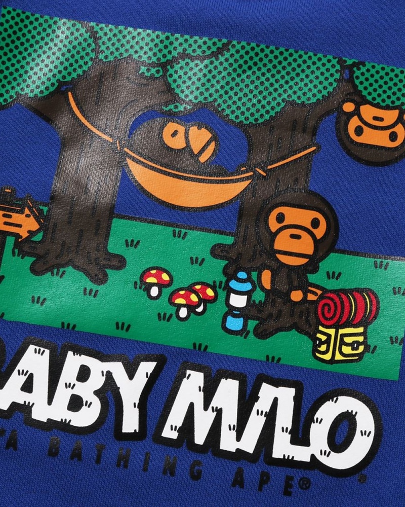 Tops Bape Baby Milo Hammock Crewneck Niños Azules | 106-KALEPT