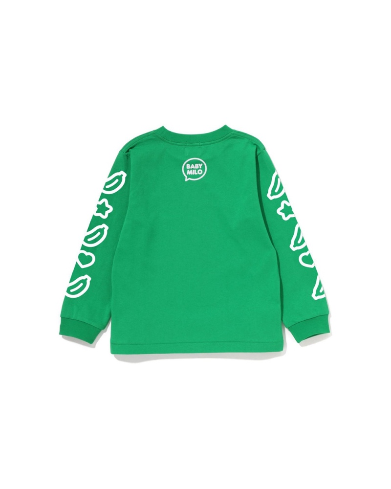 Tops Bape Baby Milo Speech Balloon L/S #1 Niños Verde Menta | 184-LIJDGV