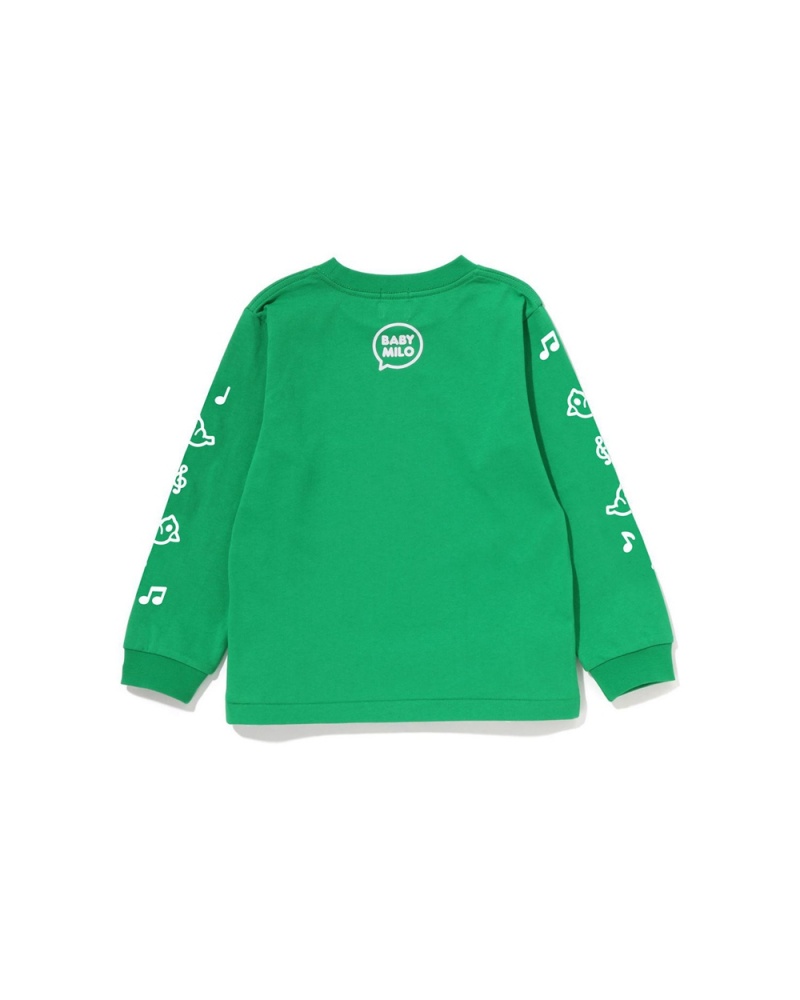 Tops Bape Baby Milo Speech Balloon L/S #2 Niños Verde Menta | 275-ZTGPAF