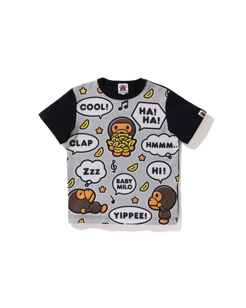 Tops Bape Big Baby Milo Speech Balloon Niños Negros | 340-JBKAFM