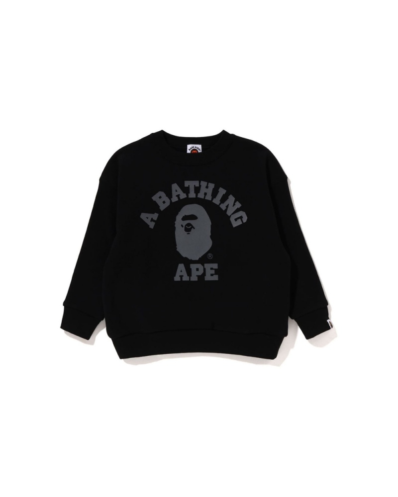 Tops Bape College Crewneck Niños Negros | 506-ZWXTVN