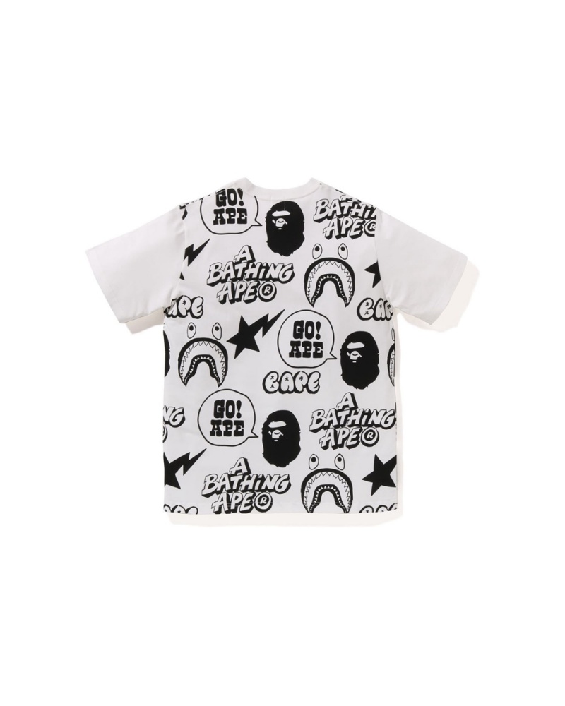 Tops Bape Graffiti Pattern Jr Niños Blancos | 248-IUFAJP