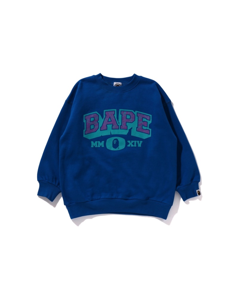 Tops Bape Line Crewneck Niños Azul Rey Azules | 839-IYQMPX