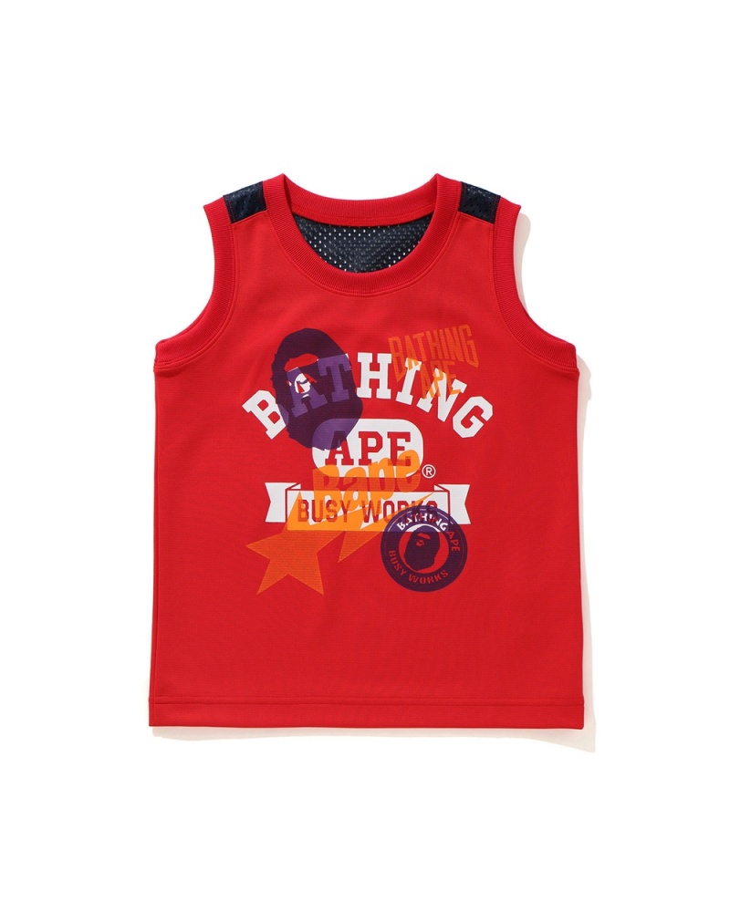 Tops Bape Multi Print tank Niños Rojos Claro | 135-WECXNT