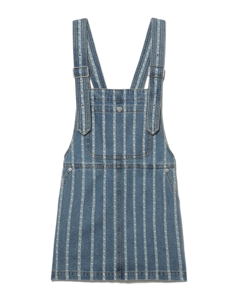 Vestido Bape A Rayas denim Mujer Azules | 162-ZTGUNE