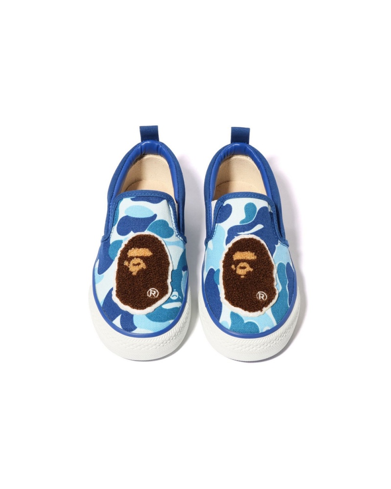 Zapatos Bape ABC Ape Head Patch Slip Ons Niños Azules | 498-TWIKPN