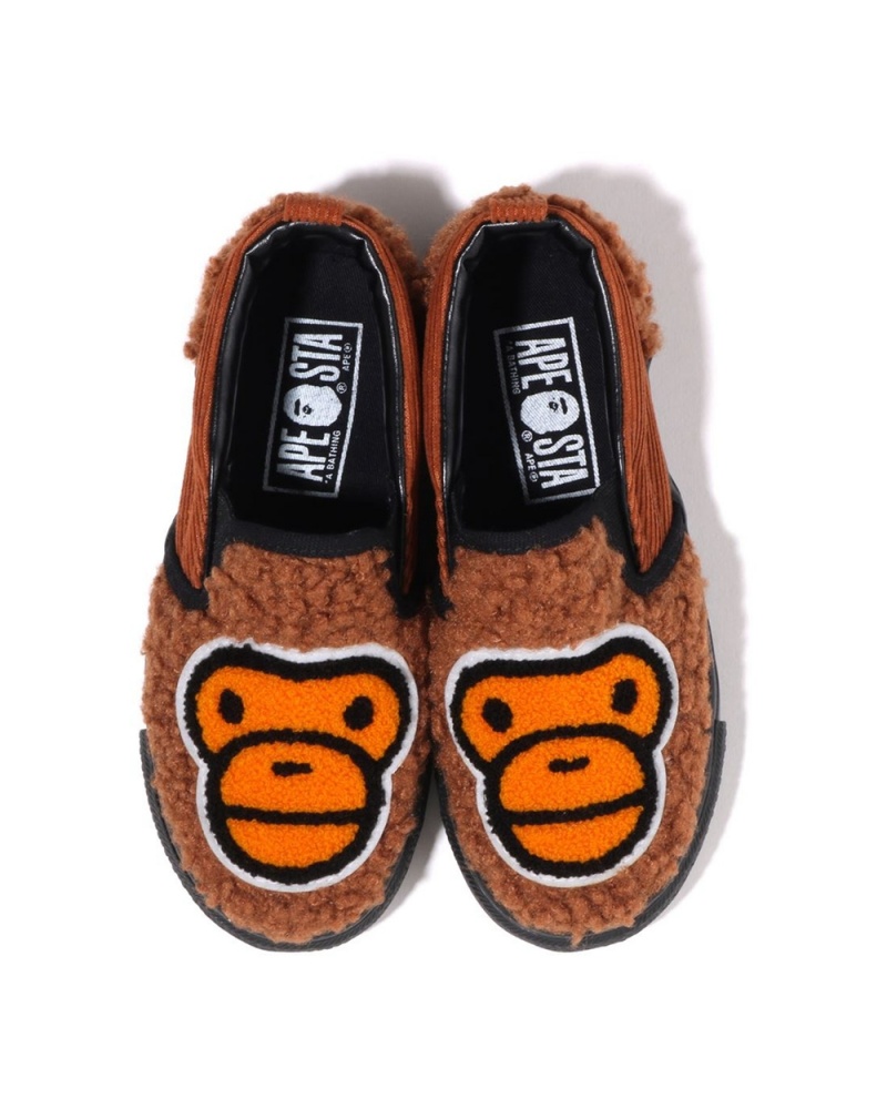 Zapatos Bape Baby Milo Boa Slip Ons Niños Marrom | 475-KRVMZJ